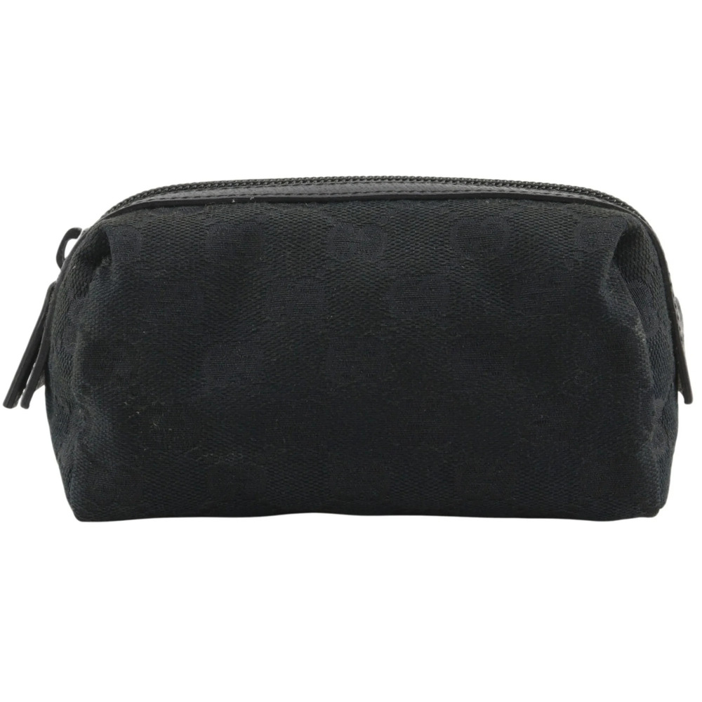 Gucci pouch, 29596, GG canvas, black, zipper closure, unisex.